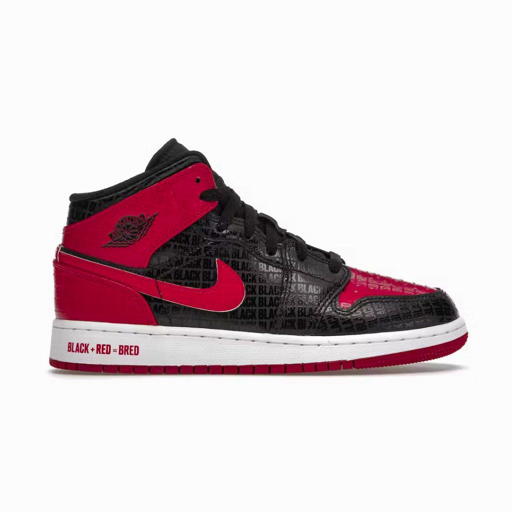 Jordan 1 Mid “Bred Text”