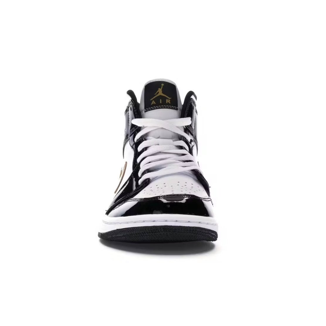 Jordan 1 Mid “Patent Black Metallic Gold”