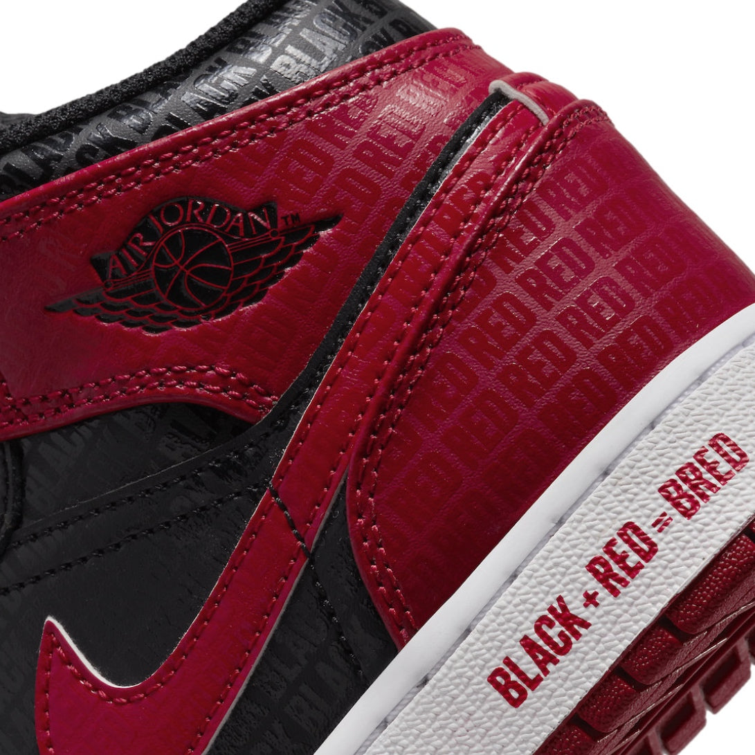 Jordan 1 Mid “Bred Text”