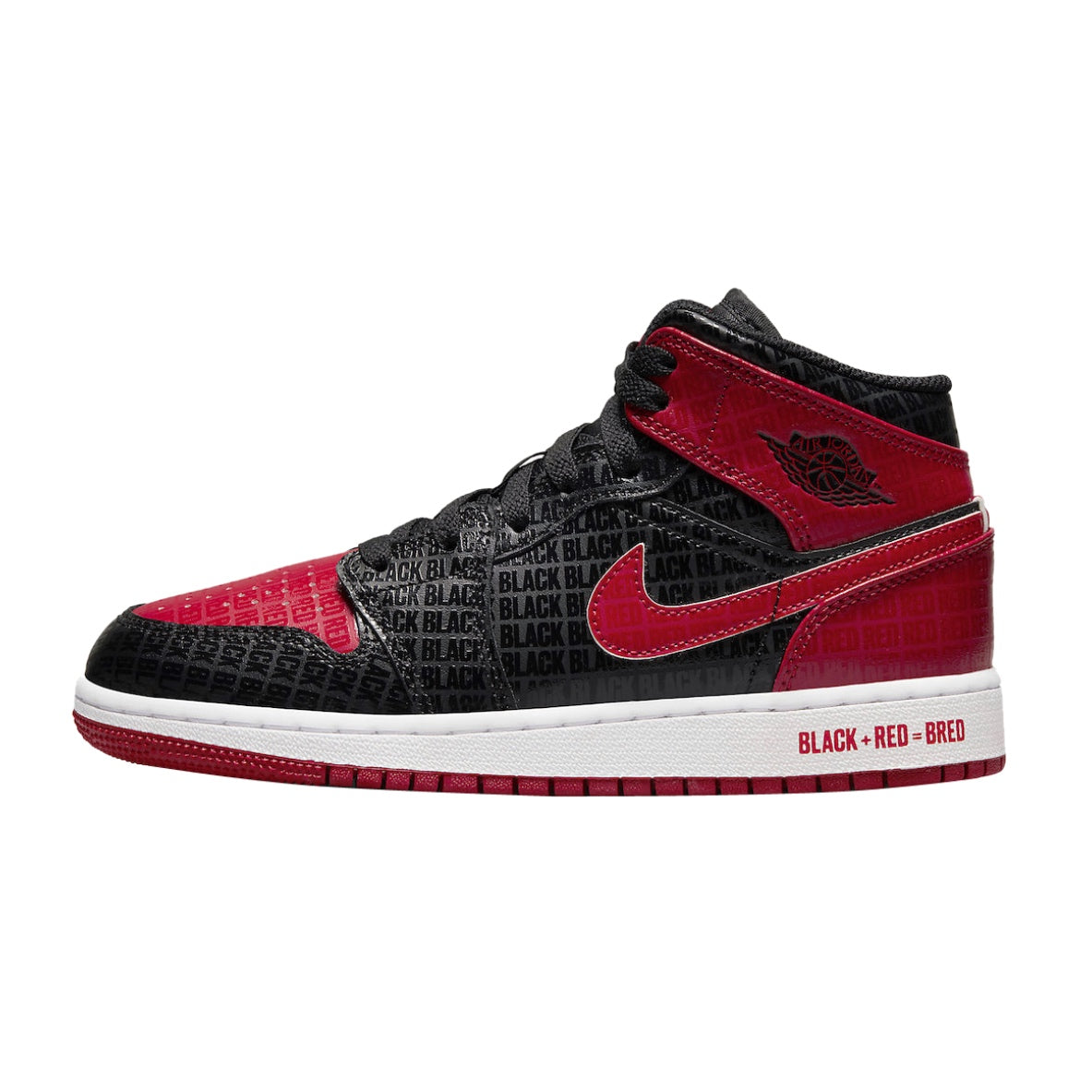 Jordan 1 Mid “Bred Text”